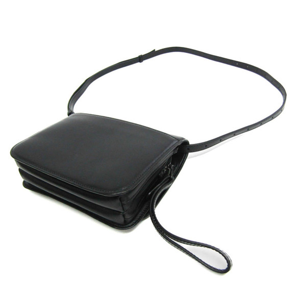 BALENCIAGA B Logo 592898 Leather Shoulder Bag Black - Picture 2 of 14